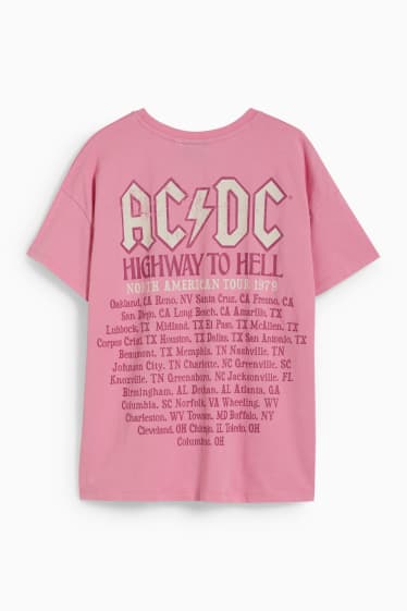 Dona - CLOCKHOUSE - samarreta de màniga curta - AC/DC - rosa