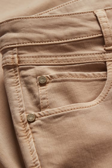 Femei - Pantaloni - talie înaltă - slim fit - bej