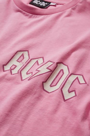 Adolescenți și tineri - CLOCKHOUSE - tricou - AC/DC - roz