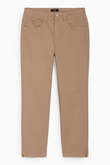 Dona - Pantalons - mid waist - skinny fit - beix