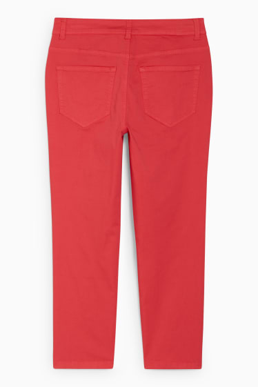 Dames - Broek - mid waist - skinny fit - fuchsiarood