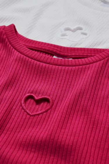 Enfants filles - Coupe ample - lot de 2 - T-shirts - rose