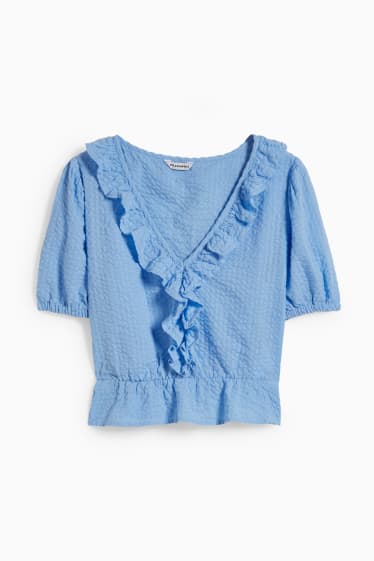 Donna - CLOCKHOUSE - blusa dal taglio corto - azzurro