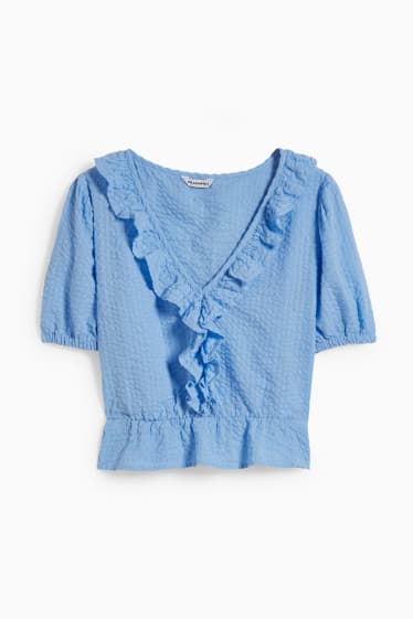 Women - CLOCKHOUSE - cropped blouse - light blue