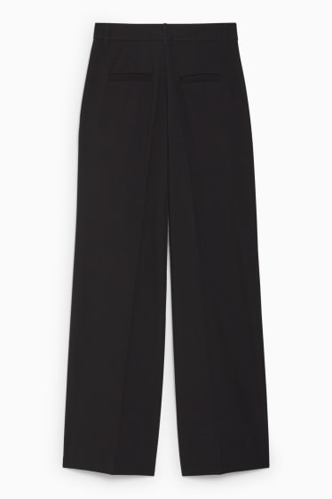 Donna - Pantaloni - a vita alta - gamba larga - nero