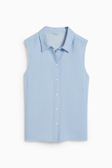 Femei - CLOCKHOUSE - bluză fără mâneci - cu dungi - albastru / alb