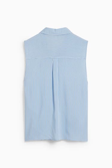 Dames - CLOCKHOUSE - blousetop - gestreept - blauw / wit