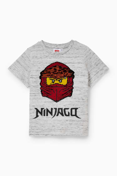 Enfants garçons - Lego Ninjago - haut à manches courtes - gris clair chiné