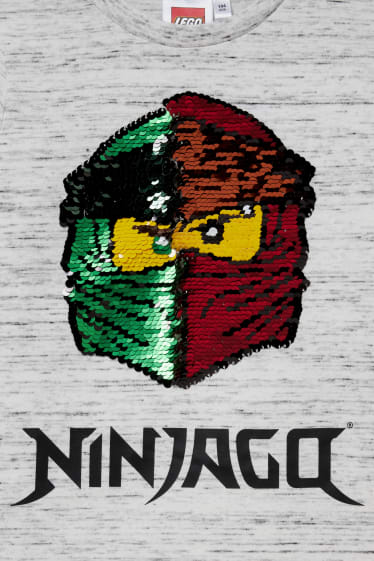 Enfants garçons - Lego Ninjago - haut à manches courtes - gris clair chiné