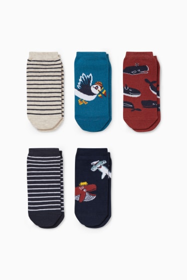 Kinder - Multipack 5er - Sneakersocken - dunkelblau