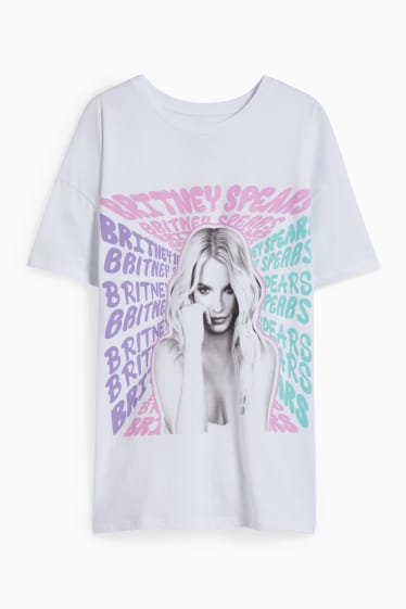 Nastolatki - CLOCKHOUSE - T-shirt - Britney Spears - biały