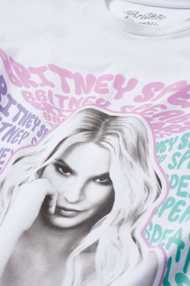 Nastolatki - CLOCKHOUSE - T-shirt - Britney Spears - biały