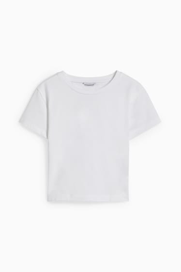 Dames - Kort T-shirt - wit