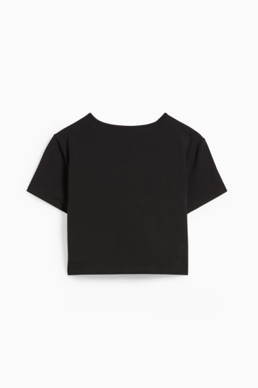 Donna - T-shirt dal taglio corto - nero