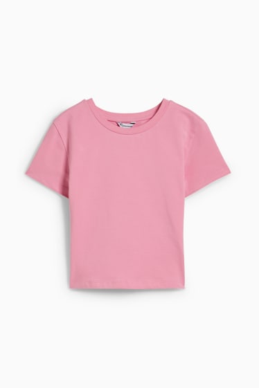 Donna - CLOCKHOUSE - t-shirt dal taglio corto - fucsia