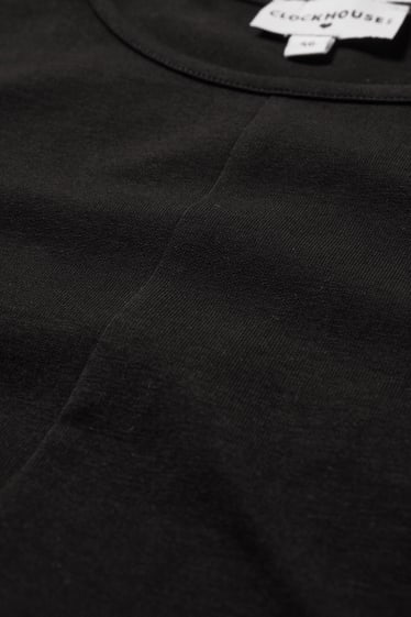 Dona - Samarreta de màniga curta crop - negre