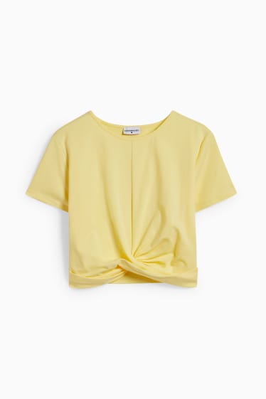 Kobiety - Krótki T-shirt - żółty