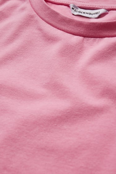 Donna - CLOCKHOUSE - t-shirt dal taglio corto - fucsia