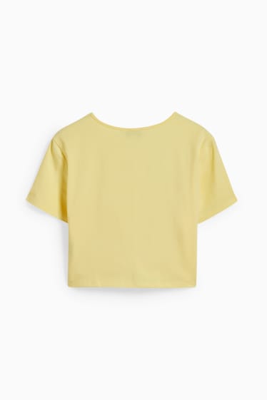 Damen - Crop T-Shirt - gelb