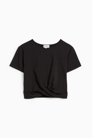 Donna - T-shirt dal taglio corto - nero