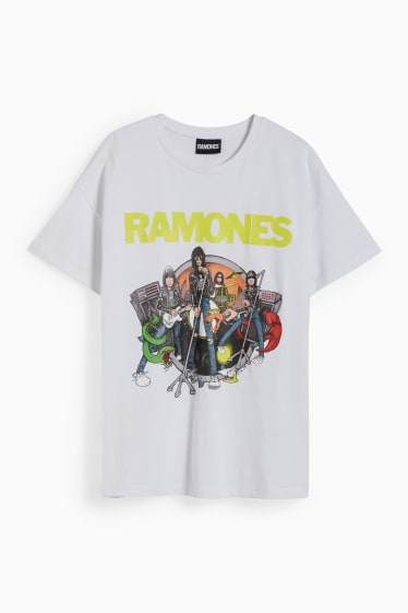 Dona - CLOCKHOUSE - samarreta de màniga curta - Ramones - blanc
