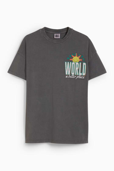 Donna - CLOCKHOUSE - t-shirt - SmileyWorld® - grigio