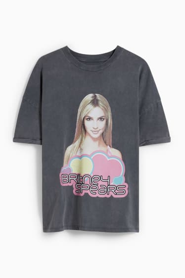 Donna - CLOCKHOUSE - t-shirt - Britney Spears - grigio