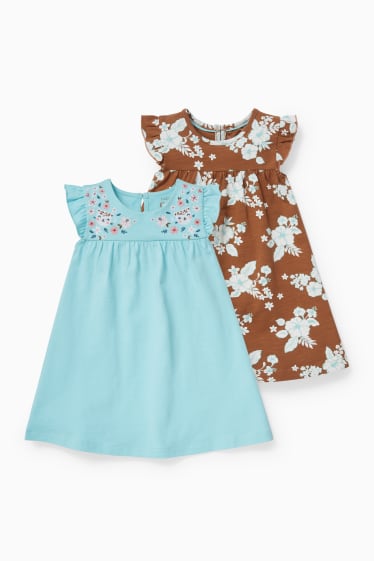 Bébés - Lot de 2 - robes pour bébé - turquoise clair