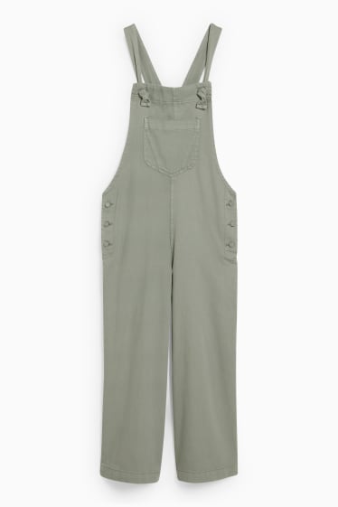 Dona - CLOCKHOUSE - pantalons de peto - wide leg - verd clar