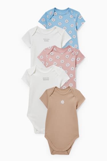 Babies - Multipack of 5 - baby bodysuit - rose
