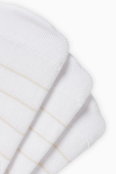 Mujer - Pack de 3 - calcetines tobilleros - de rayas - blanco