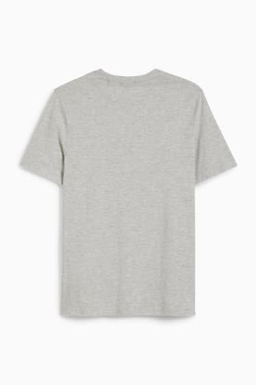 Mężczyźni - T-shirt - jasnoszary-melanż