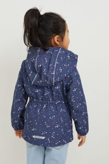 Kinder Mädchen - Funktionsjacke mit Kapuze - dunkelblau