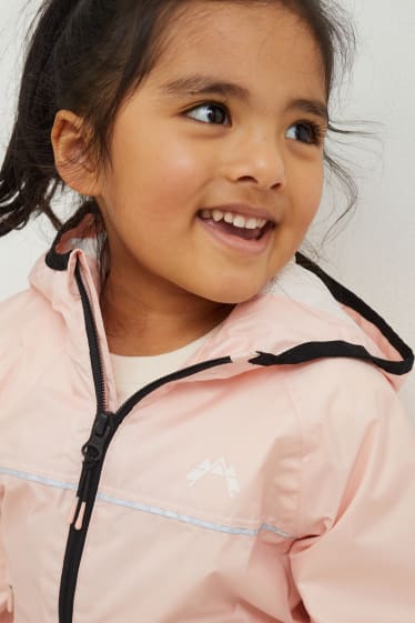 Dětské - Nepromokavá bunda s kapucí - růžová