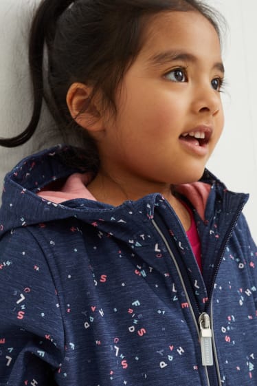 Kinder Mädchen - Funktionsjacke mit Kapuze - dunkelblau