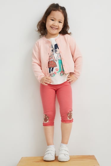 Enfants filles - Lot de 2 - leggings capri - rose