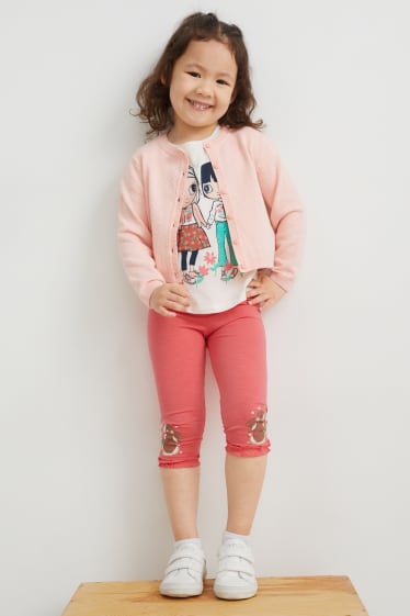 Enfants - Lot de 2 - leggings capri - rose