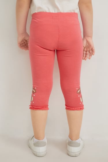 Enfants filles - Lot de 2 - leggings capri - rose