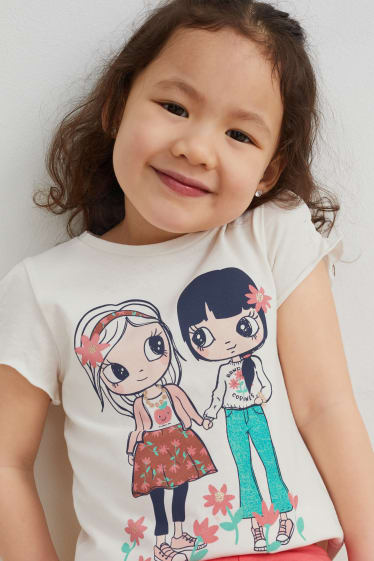 Dzieci - Wielopak, 4 szt. - kardigan i 3 koszulki z krótkim rękawem - różowy