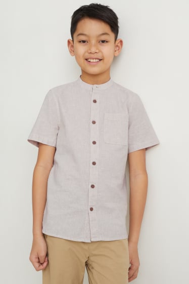 Bambini - Camicia - misto lino - beige chiaro