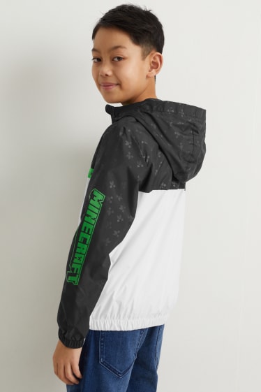 Kinder - Minecraft - Jacke mit Kapuze - schwarz
