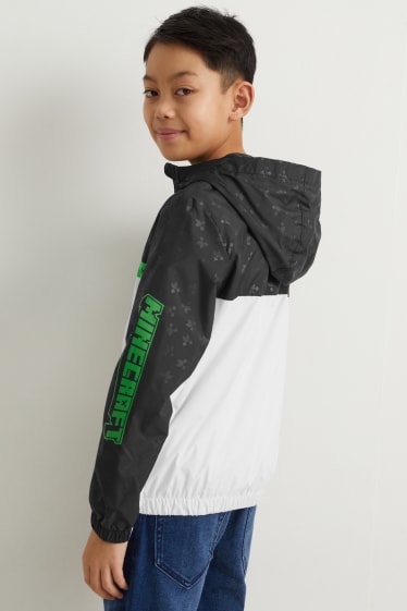 Kinder Buben - Minecraft - Jacke mit Kapuze - schwarz