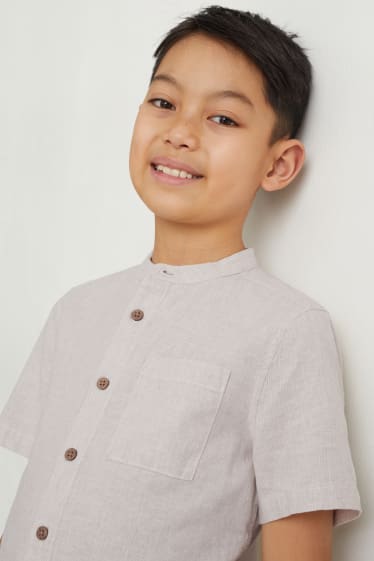 Children - Shirt - linen blend - light beige