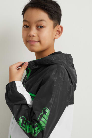 Kinder Buben - Minecraft - Jacke mit Kapuze - schwarz