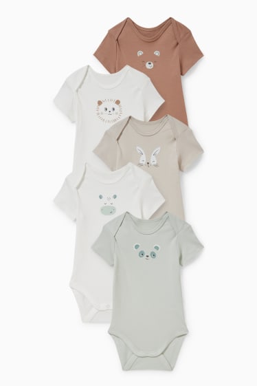 Bébés - Lot de 5 - bodys bébé - blanc