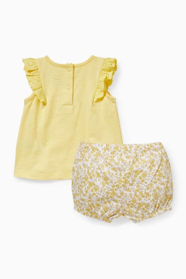 Babys - Newbornoutfit - 2-delig - geel