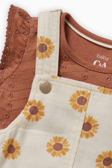 Bébés filles - Ensemble bébé - 2 pièces - à fleurs - blanc crème