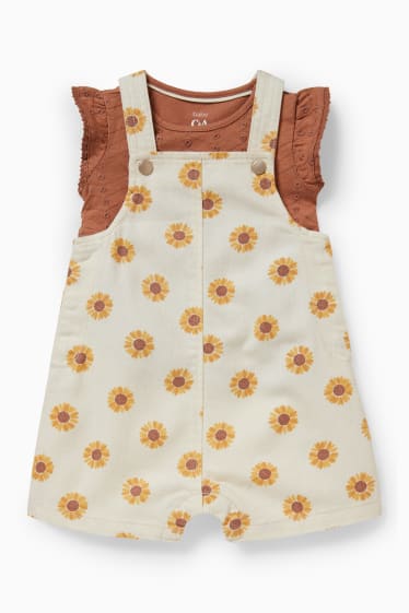 Bébés filles - Ensemble bébé - 2 pièces - à fleurs - blanc crème