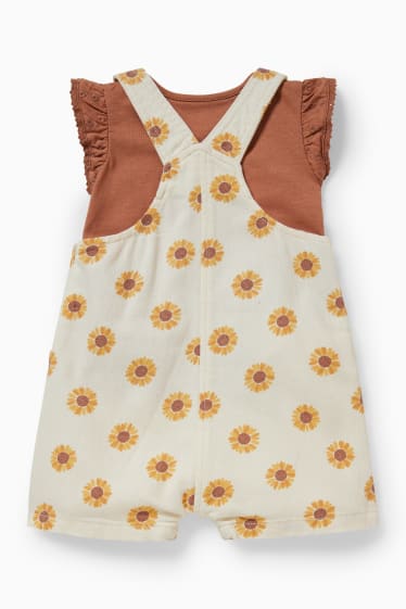 Bébés filles - Ensemble bébé - 2 pièces - à fleurs - blanc crème
