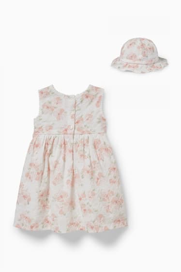Bébés filles - Ensemble bébé - 2 pièces - à fleurs - blanc crème